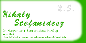 mihaly stefanidesz business card