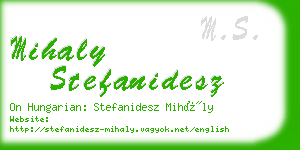 mihaly stefanidesz business card